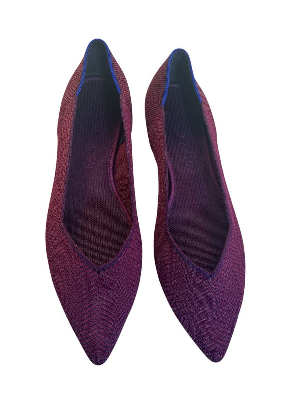 Rothy’s Pointed Knit Ballet Flats in Burgundy